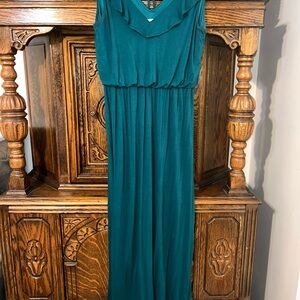 LOFT emerald green Maxi Dress size small